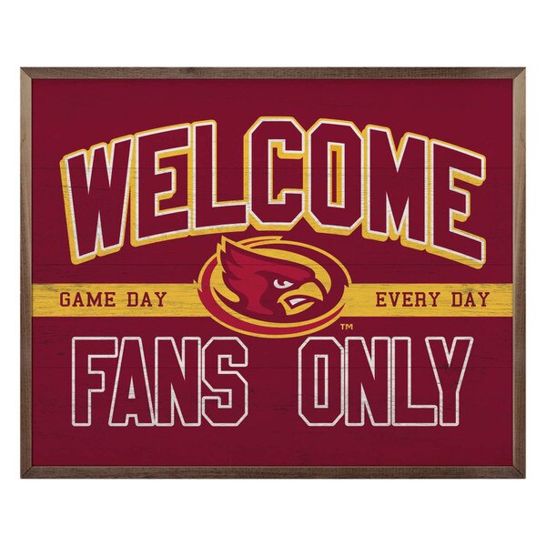 Cy Head Cardinal Welcome Fans Only Wood Sign (20"X16") (was $69.99)